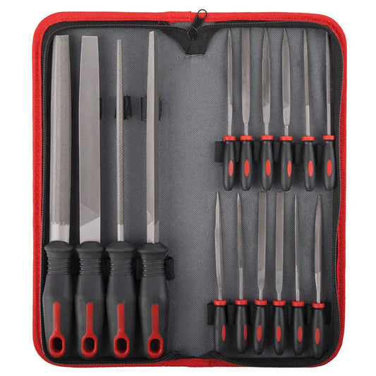 16PCS Metal Steel File Set Tools Includes Flat/Triangle/Half-round/Round Large File for Woodwork/Metal/jeweler/Plastic