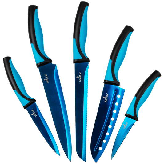 Kitchen Knife Set - Titanium Coated Blades